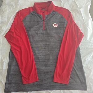 Men's Red and Gray Quarter-Zip Jacket